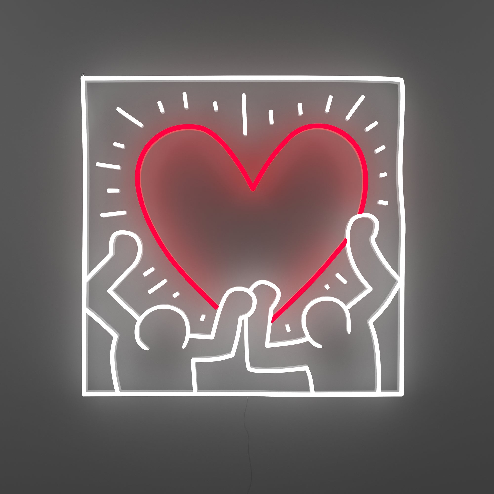 Radiant Heart, YP x Keith Haring, neon LED sign